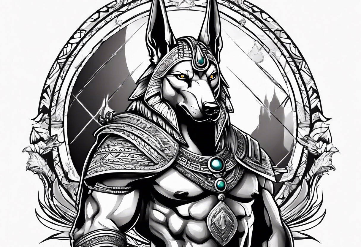 Angry Anubis ready to destroy world tattoo idea