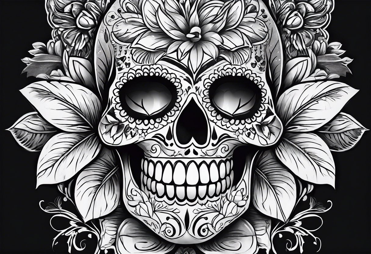 Sugar skull tattoo idea