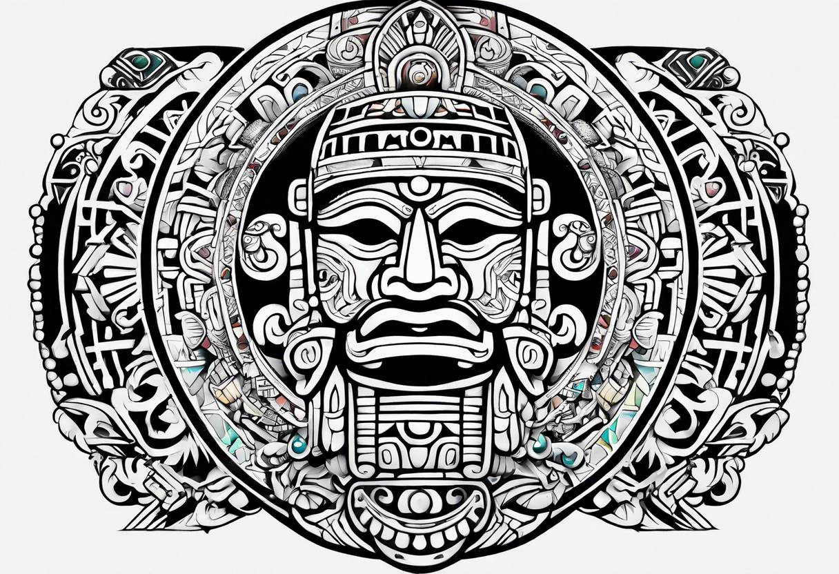 Glyph Mayan sculpture tattoo idea