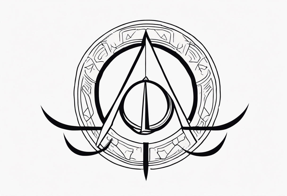 Ancient spartan omega trinity symbol tattoo idea