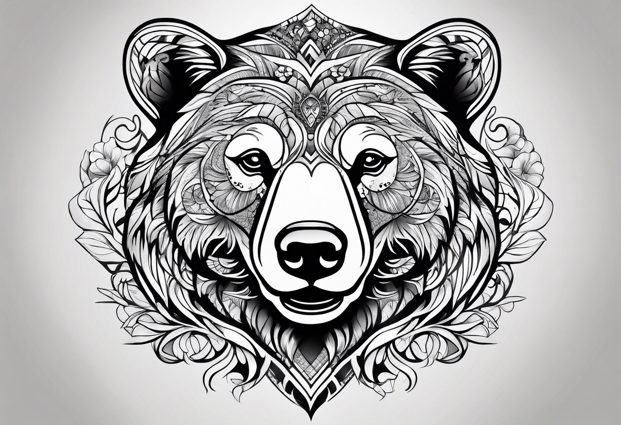 Bear face tattoo idea