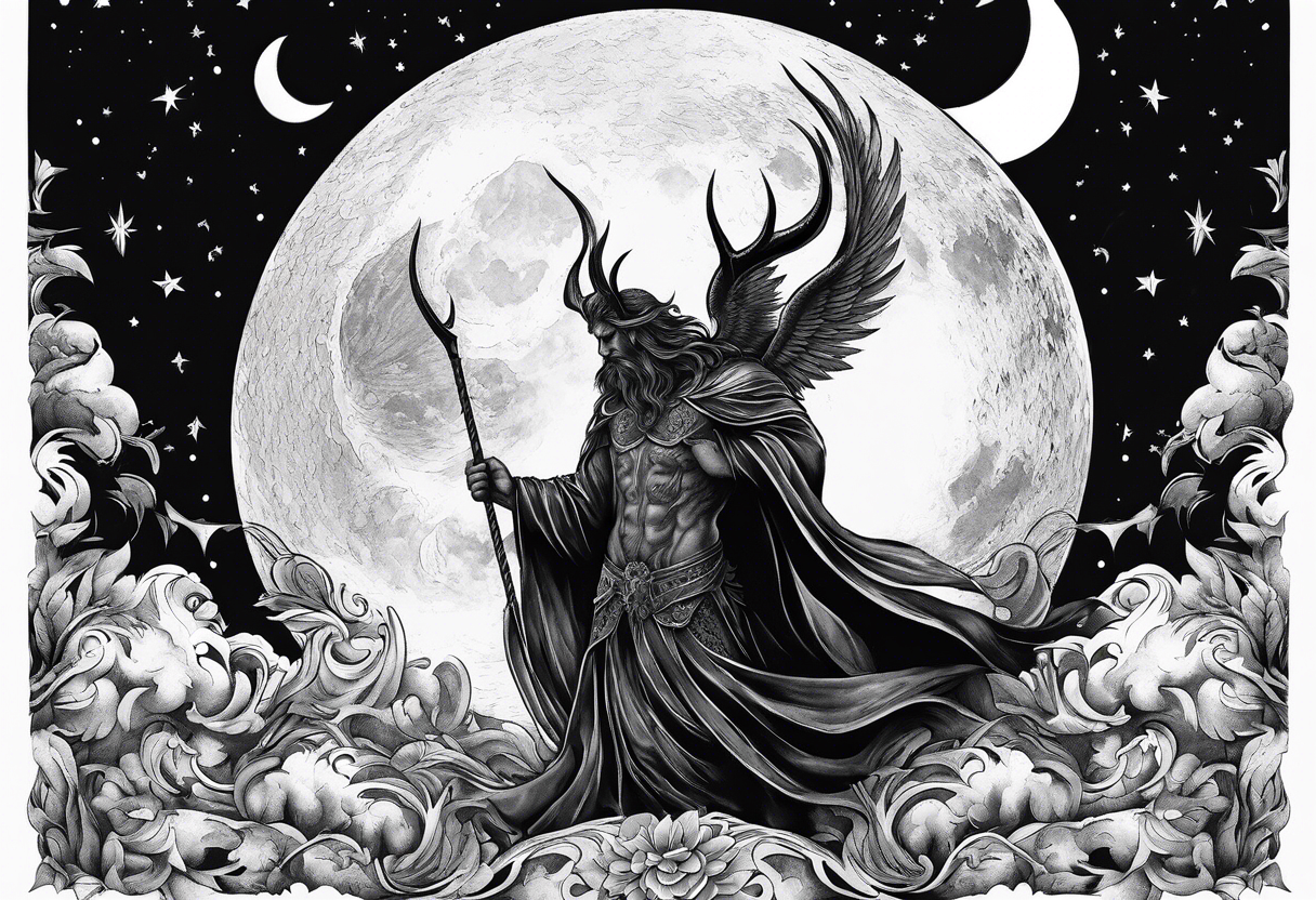 Lucifer hug the moon tattoo idea