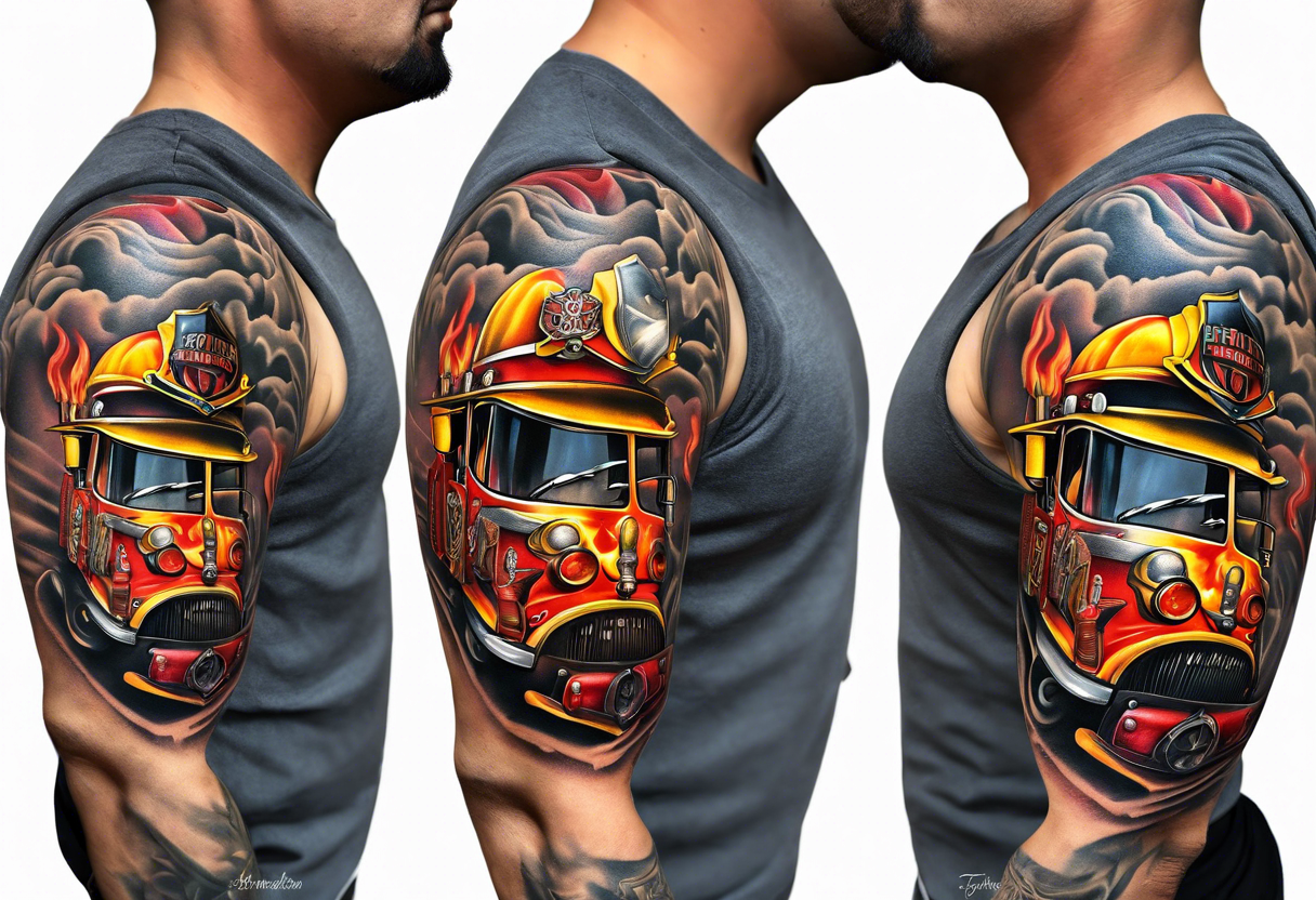 firefighter sleeve tattoo idea