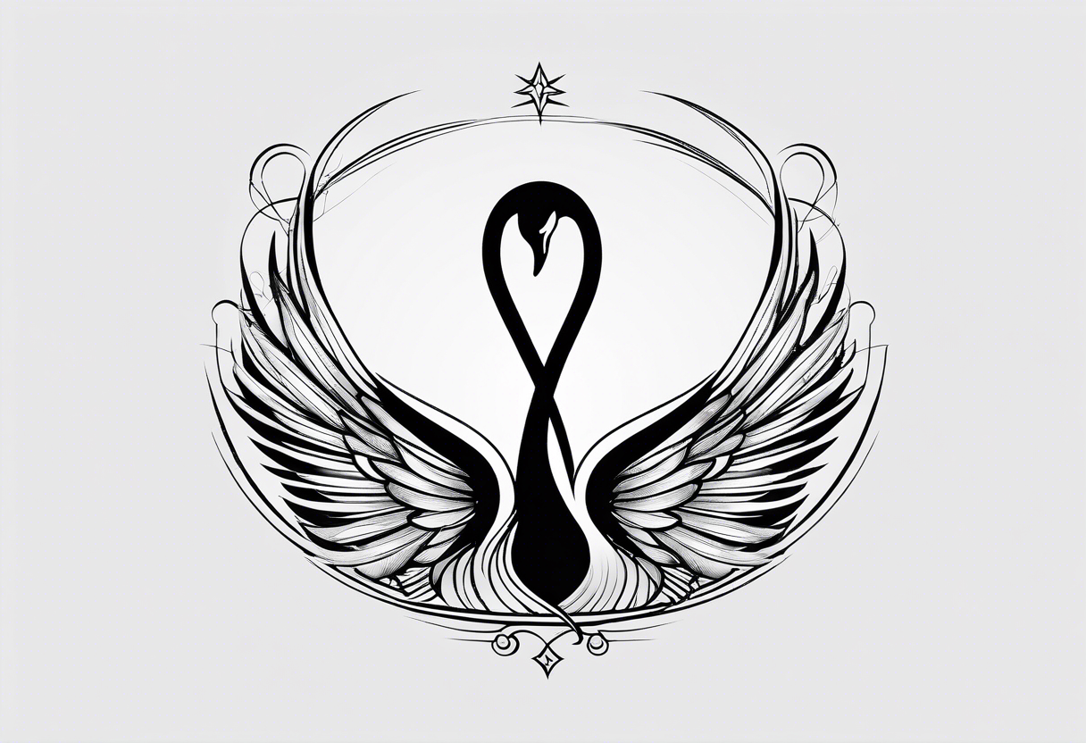 Swan of Dol Amroth, Minimalist Logo, Extreme Minimalism, Line Art, Golden Ratio, No Details, No Frame tattoo idea