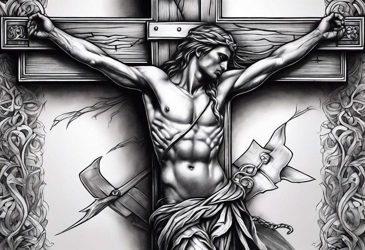 Nailed to cross tattoo idea