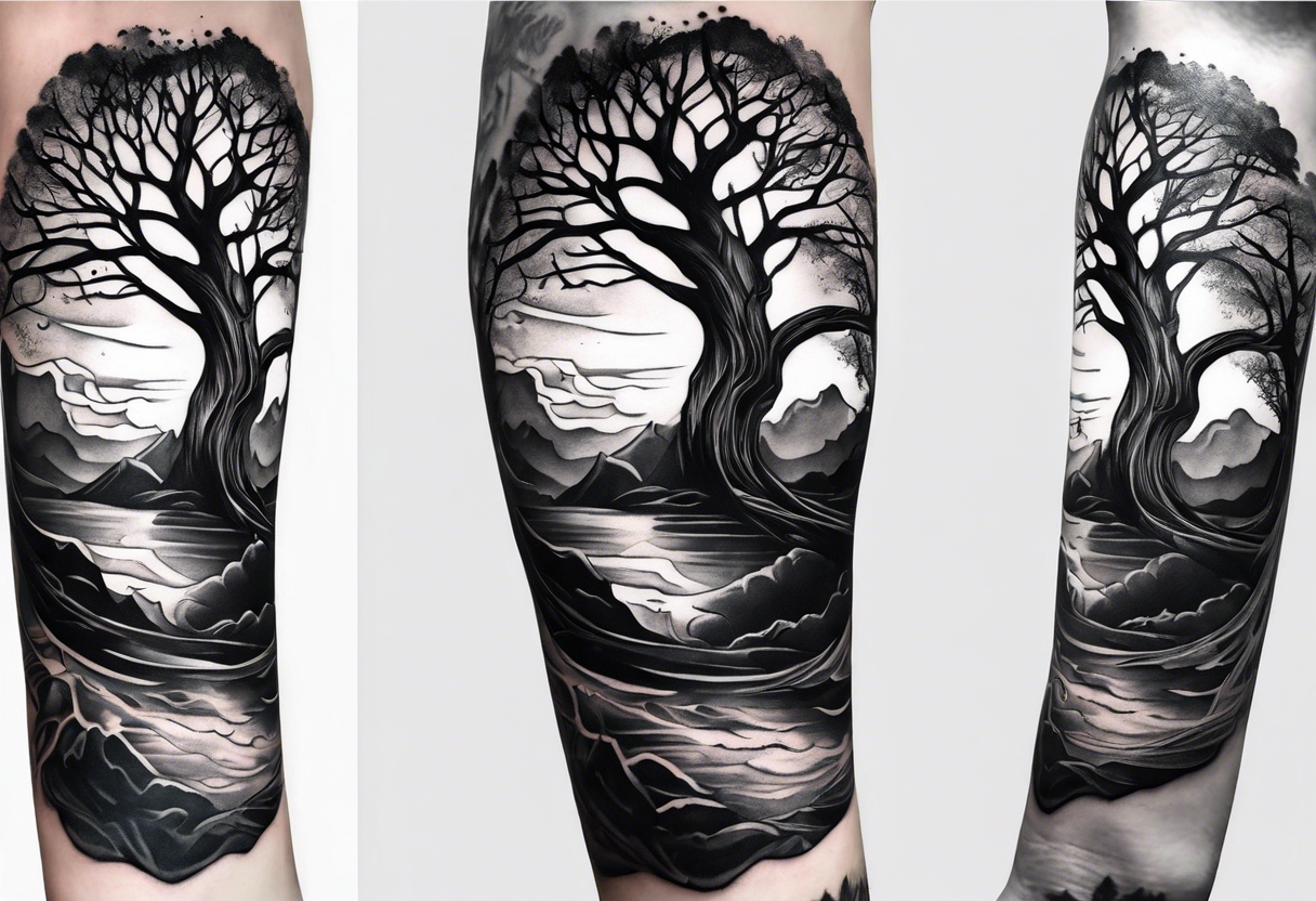 portal tree, forearm tattoo tattoo idea