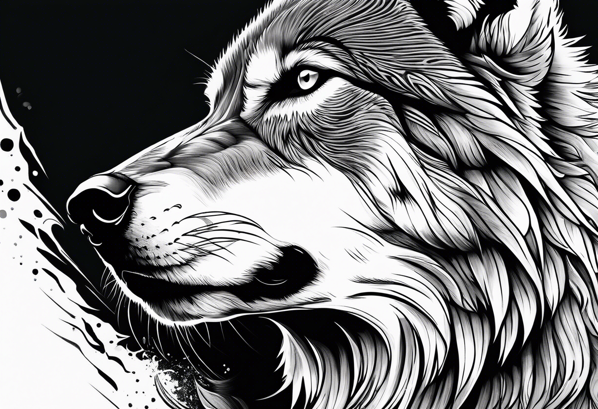 howling wolf tattoo idea