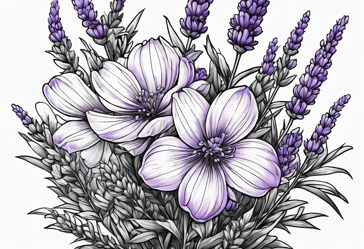 lavender in a bunch tattoo idea