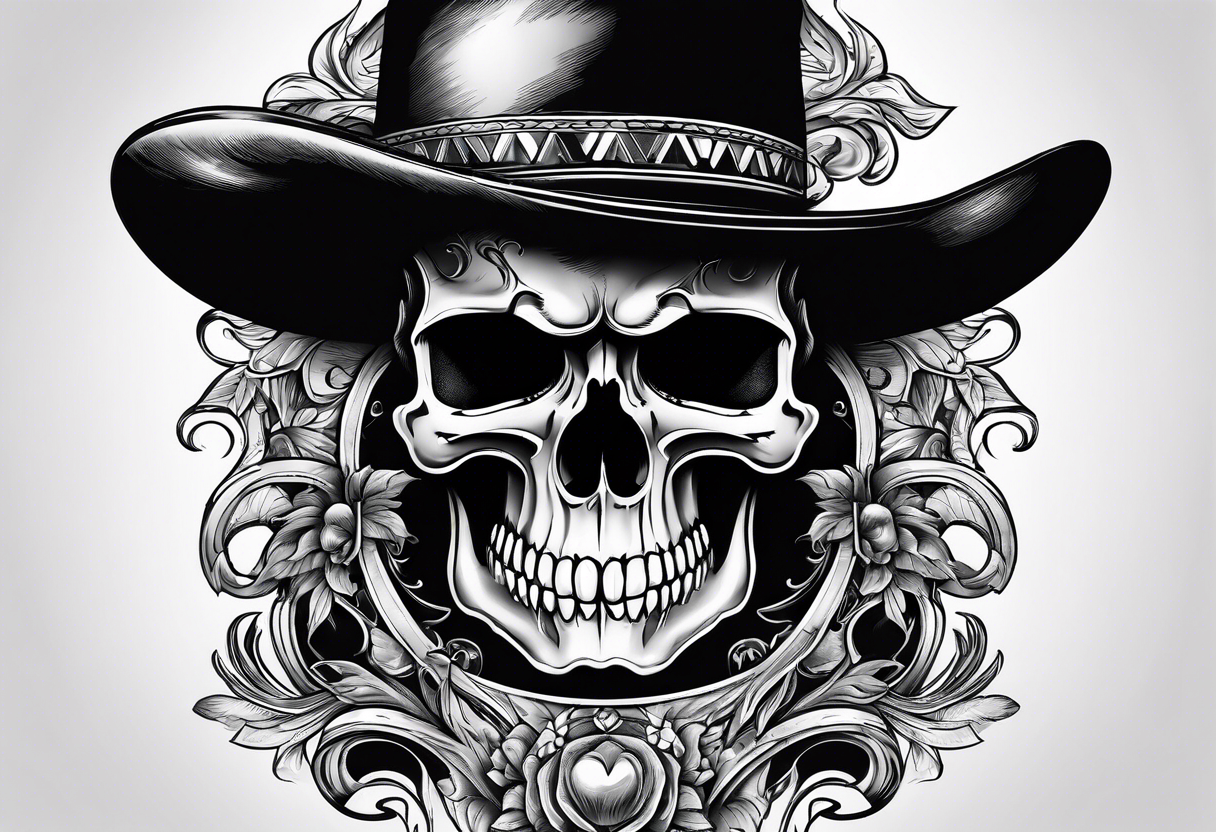 Cow-boy skull tattoo idea