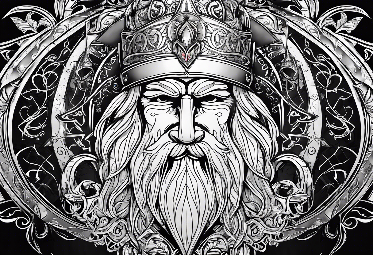 The name “odin” in script cursive writing and a dogs nose print at the end tattoo idea