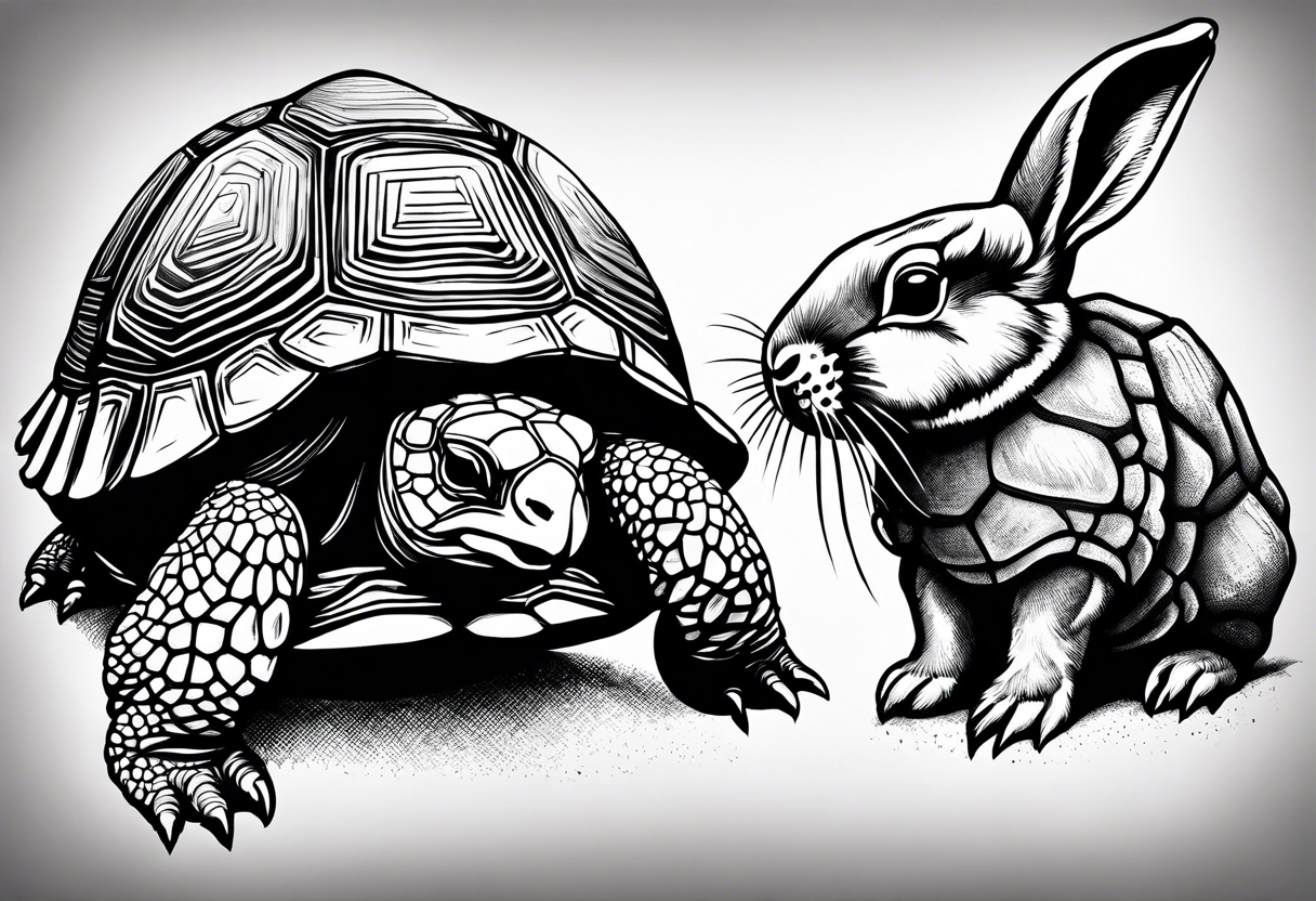 Tortoise and Rabbit tattoo idea