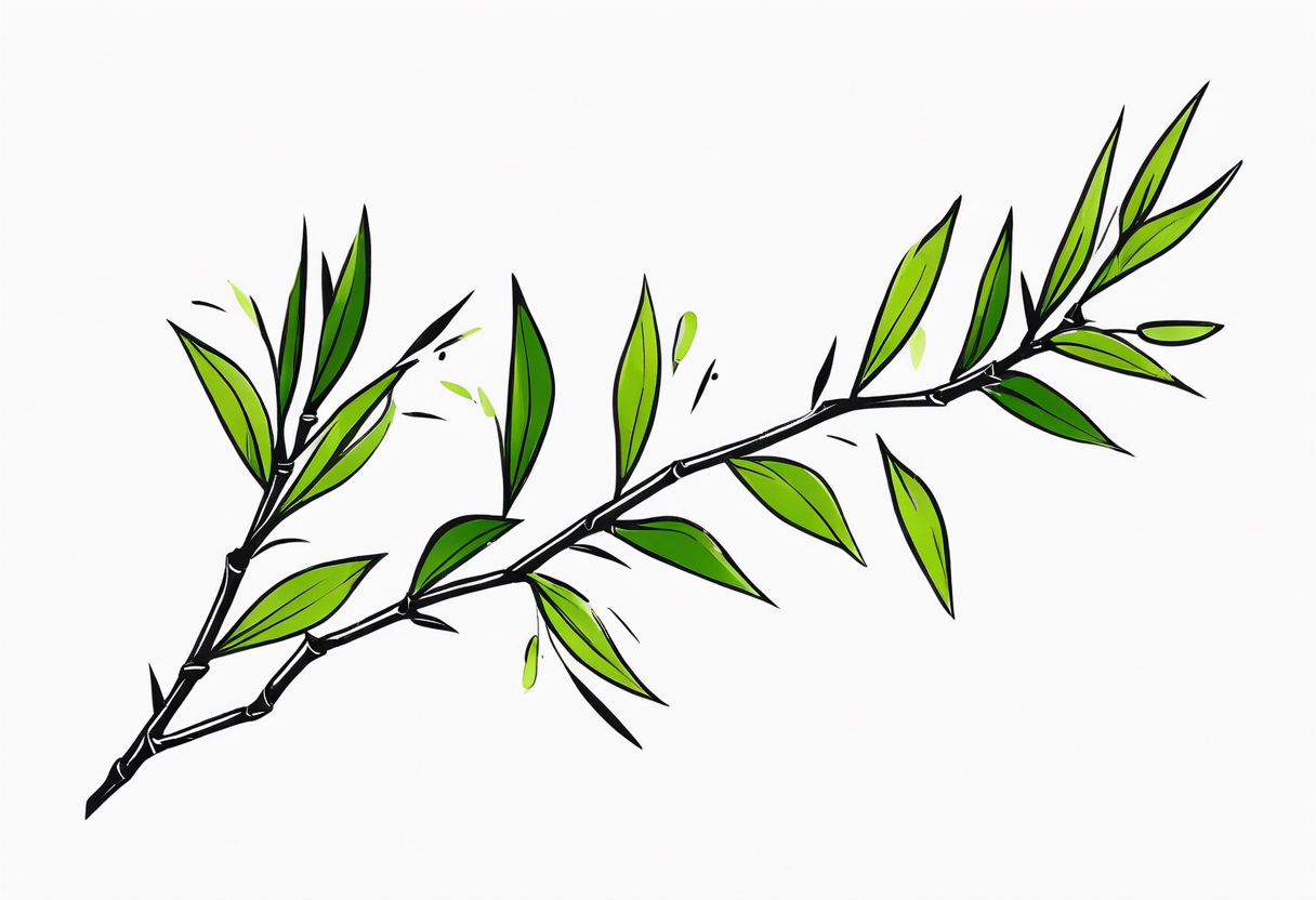 small bamboo branches tattoo idea