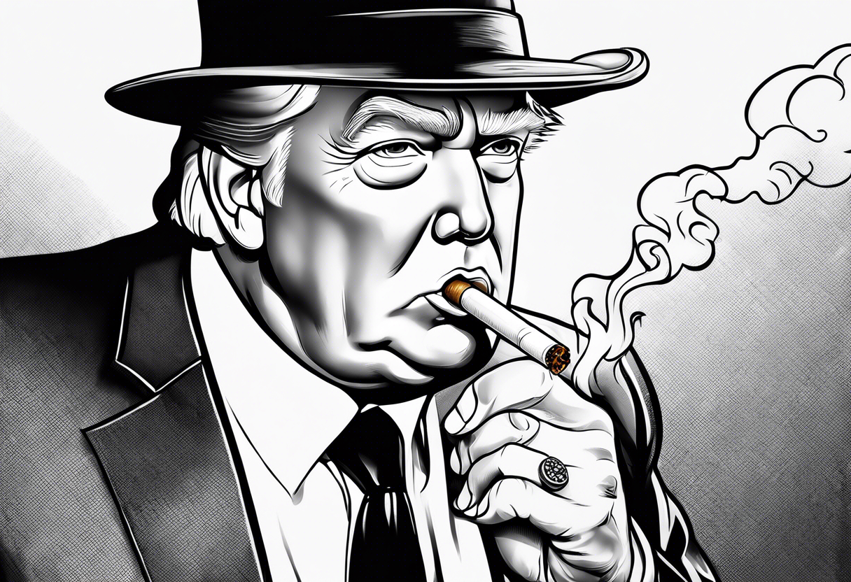 donald trump smoking cigarette tattoo idea