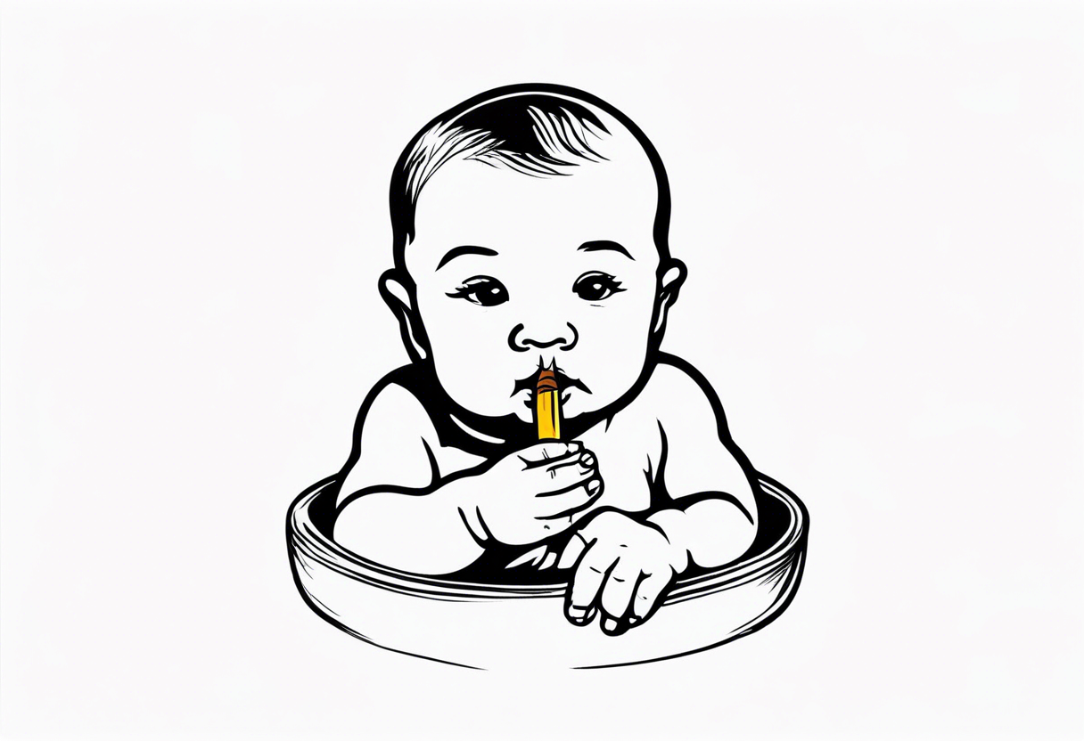 baby who smoke cigarettes tattoo idea