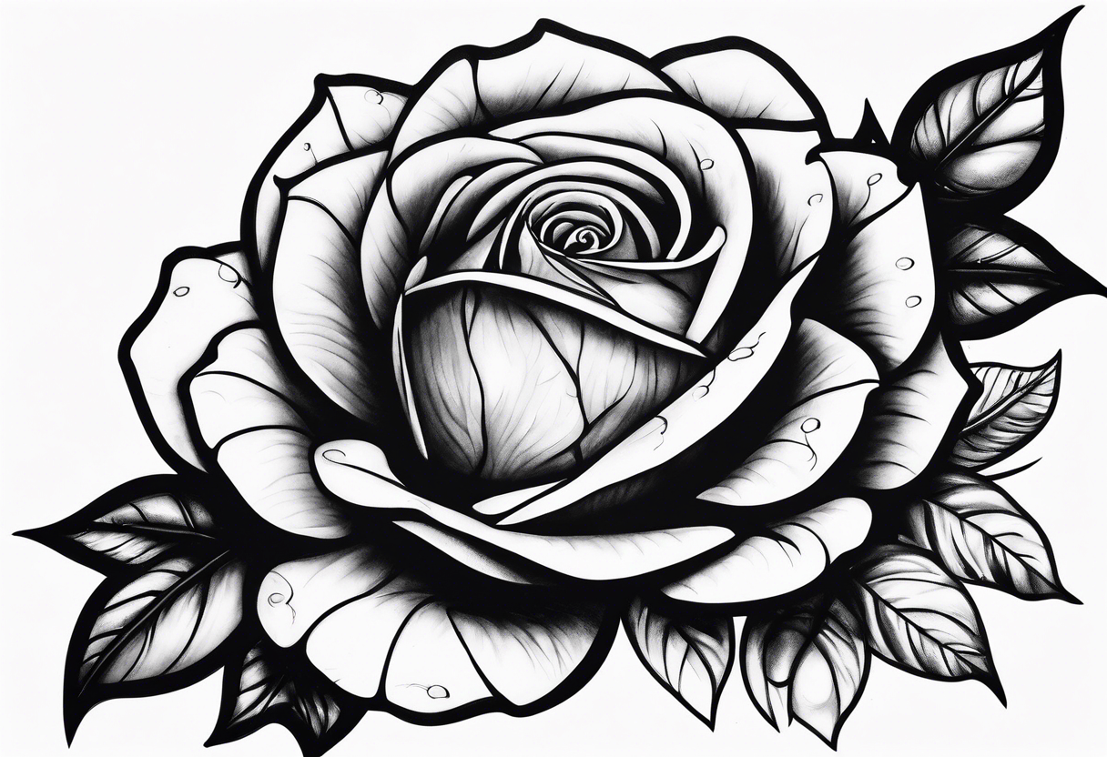 Black mamba with black rose and thorns tattoo idea