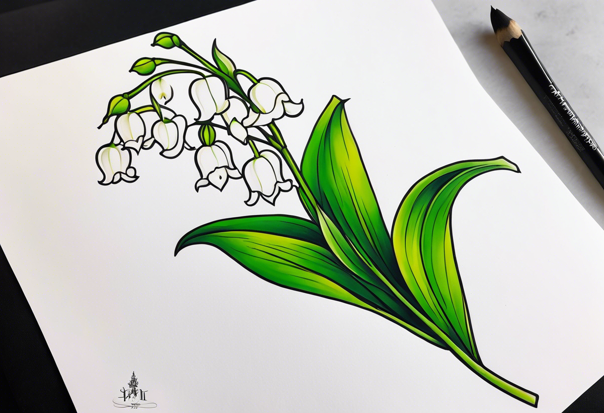 Neo traditional lily of the valley tattoo idea