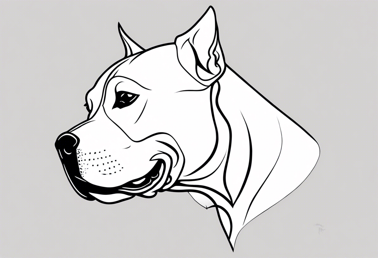 white pitbull pointed years pretty tattoo idea