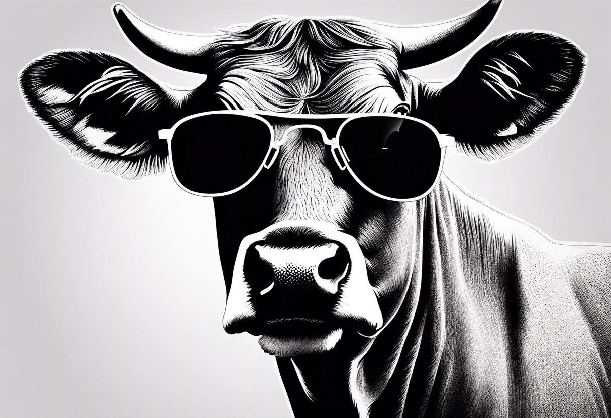 taurus with sunglasses tattoo idea