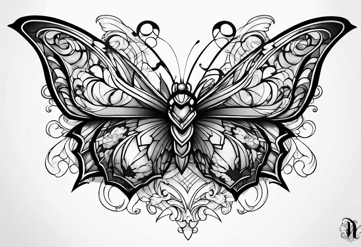 dragon ball z butterfly tattoo idea