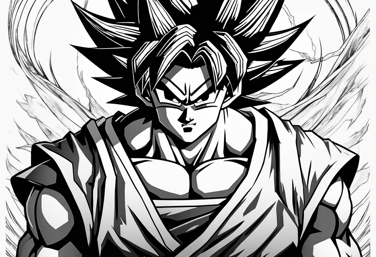 Dragonball Drawing Tattoo - Goku Universe Survival Arc Transparent PNG -  558x1431 - Free Download on NicePNG