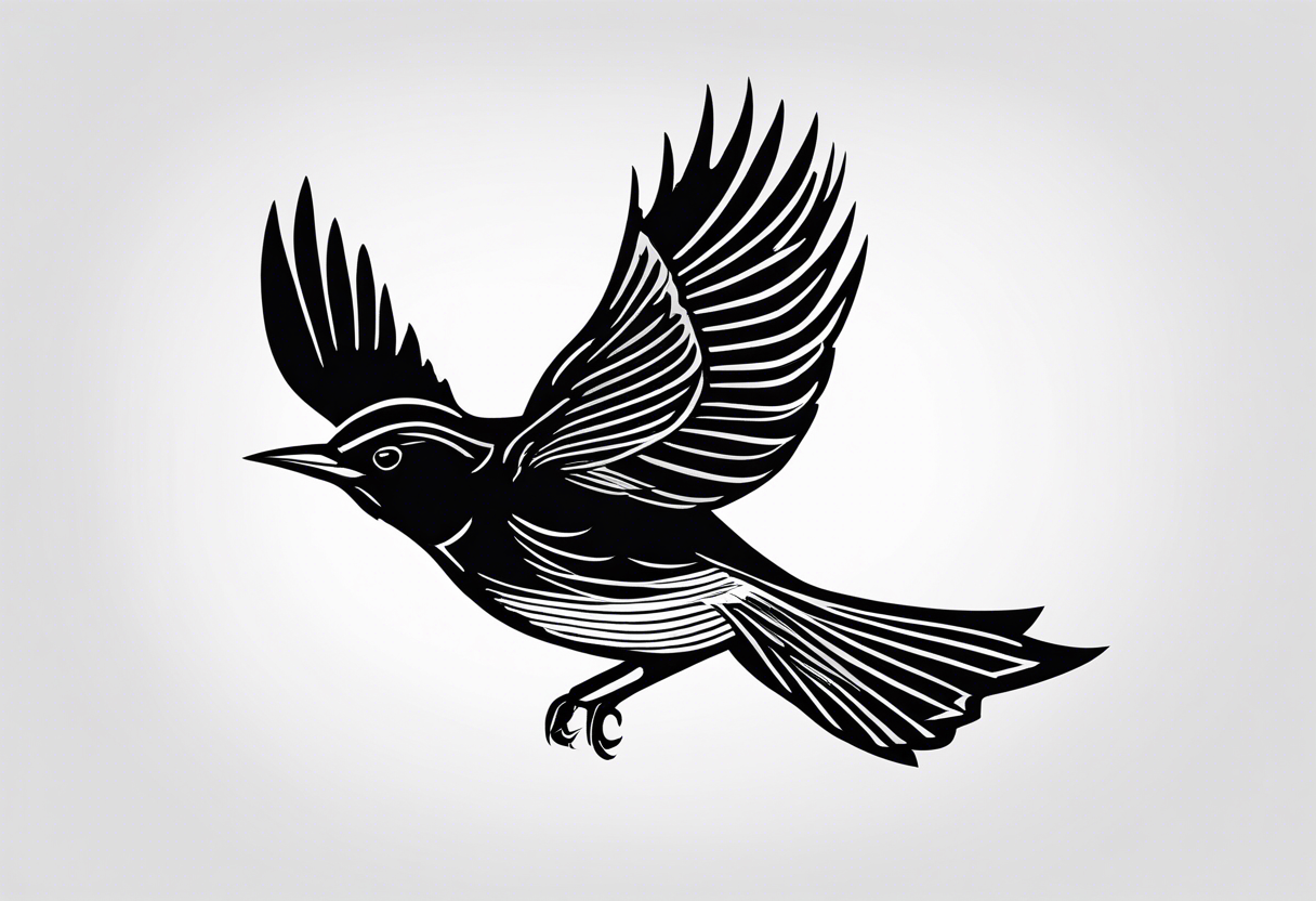 Redwing Blackbird in flight 
for Back tattoo idea