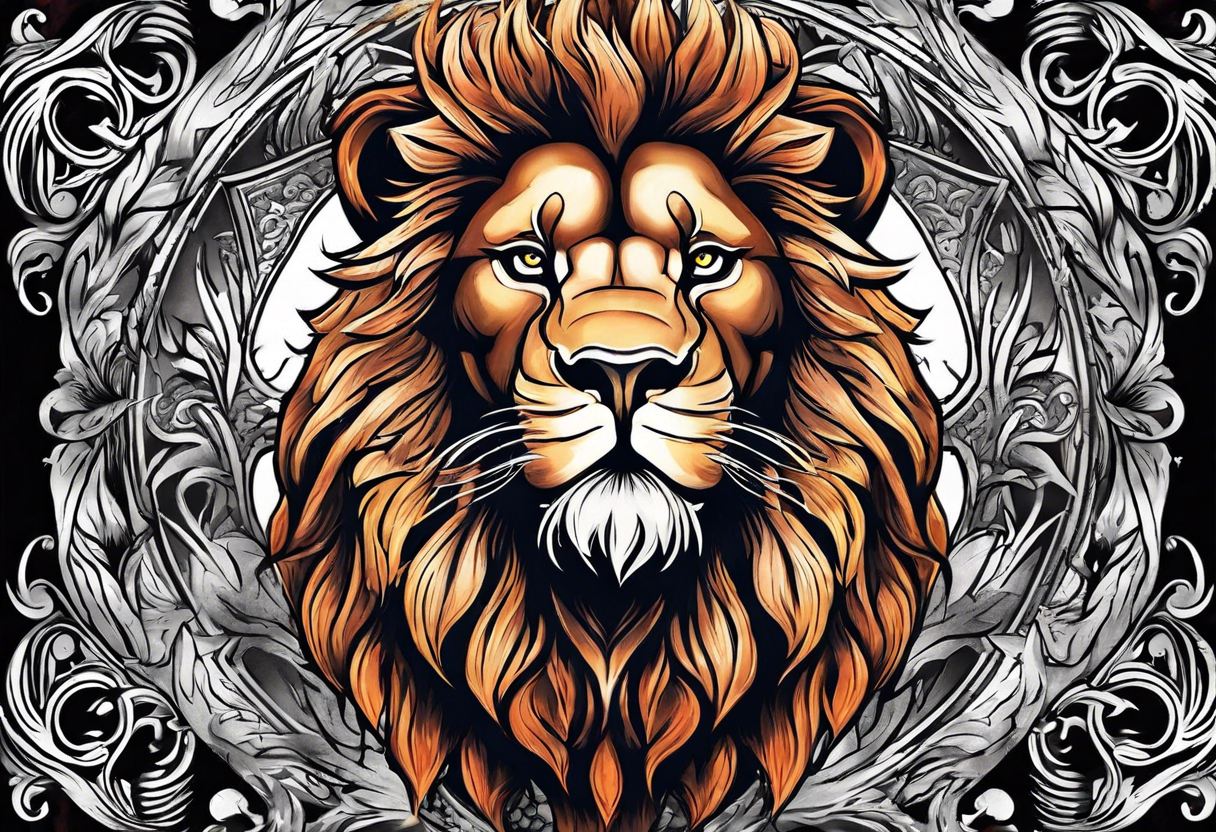 Old lion bodybuilder tattoo idea