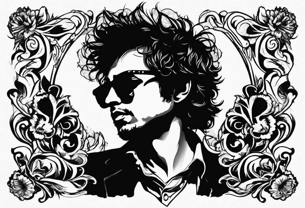 bob Dylan silhouette tattoo idea