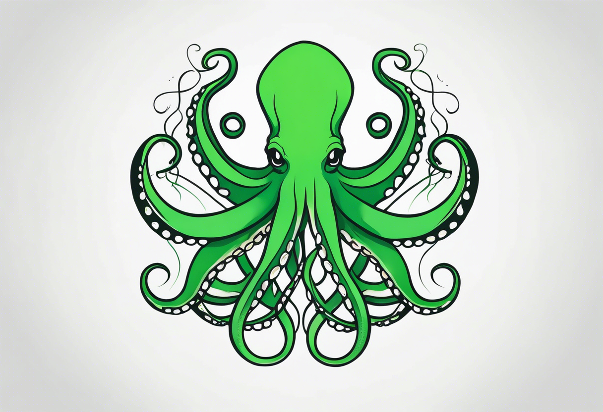 Electric octopus peaceful green tattoo idea