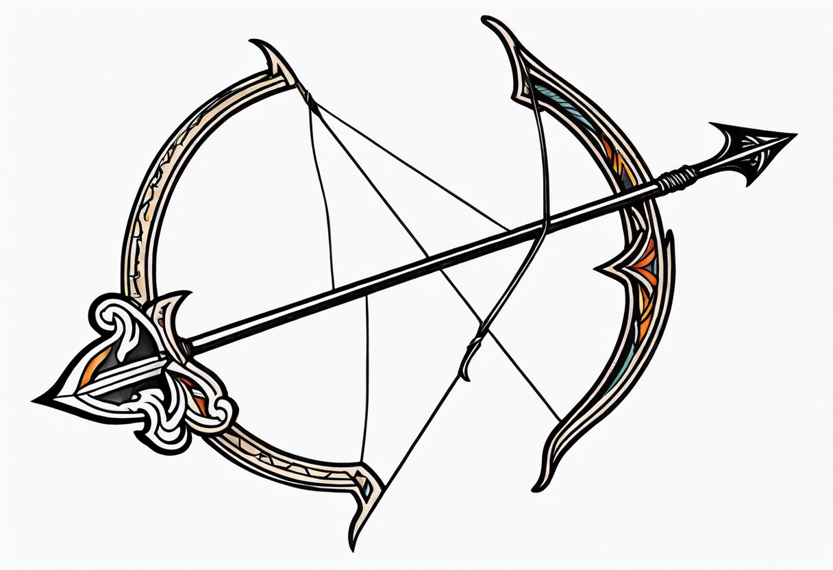 bow and arrow not stretched tattoo idea