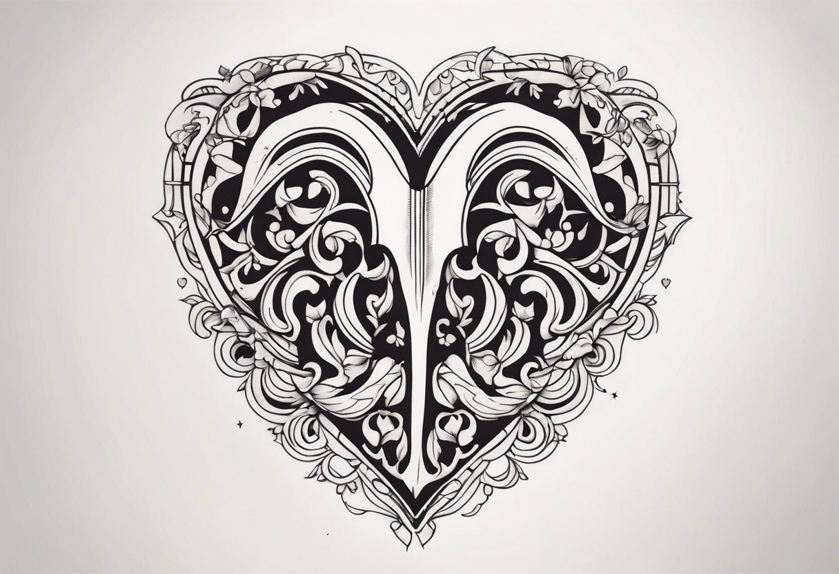 Bone in the shape of a heart tattoo idea