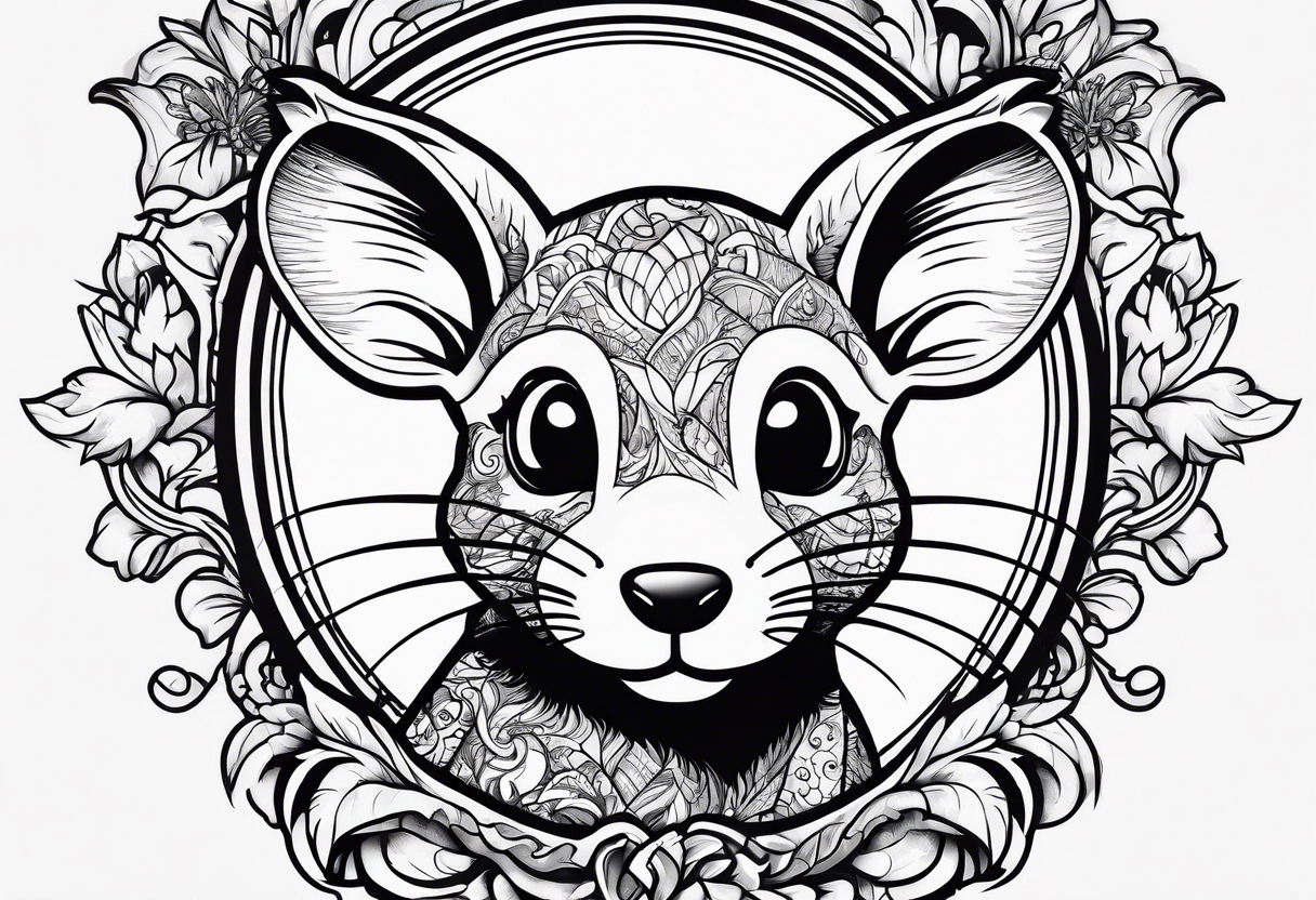 Crazy rat and fire tattoo idea