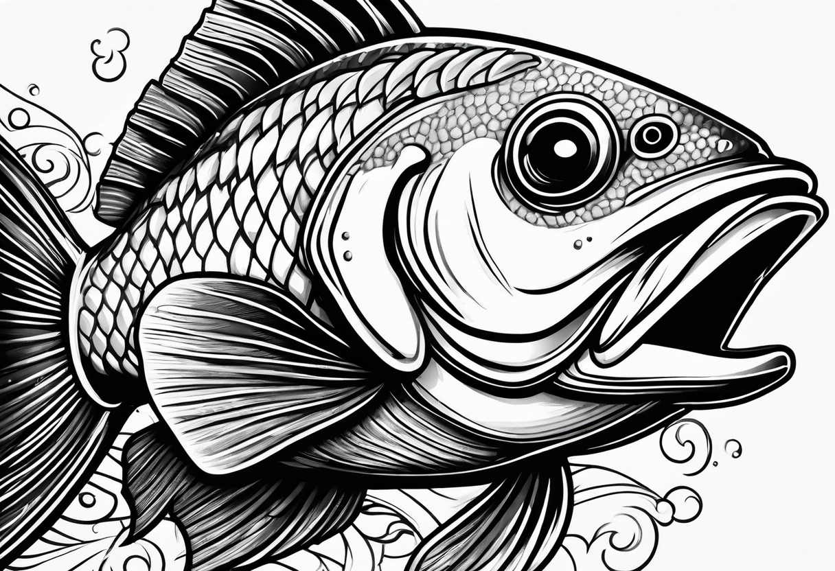 Fish with a race helmet tattoo idea