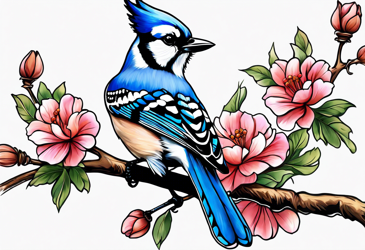 Blue Jay bird to remind me of my mom who passed away tattoo idea