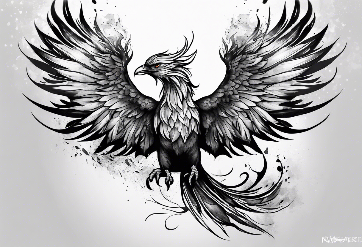 Phoenix rising from the ashes tattoo idea