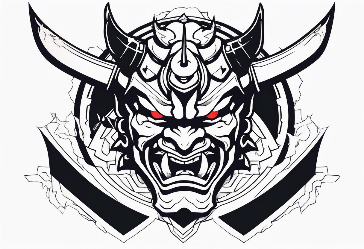 Cyber oni samurai tattoo idea