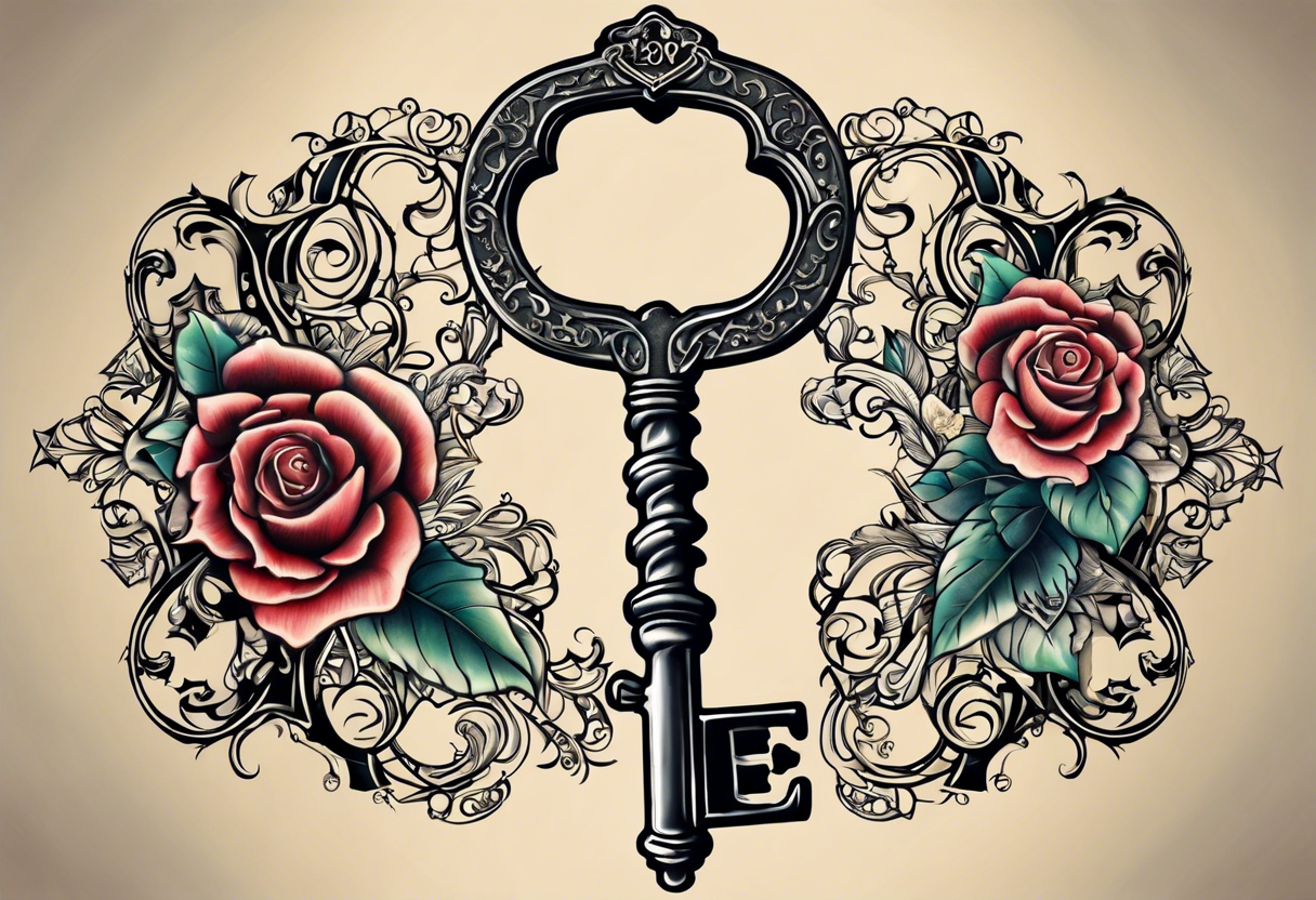 couple tattoo of an antique key with 2016 on it. the key should look it unlocks her matching antique locket with 1999 on it. tattoo idea