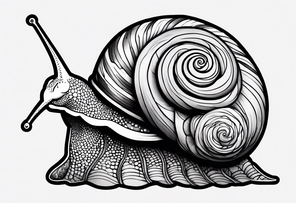 a cute snail tattoo idea