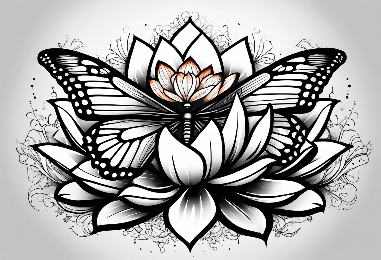 Butterfly lotus tattoo idea