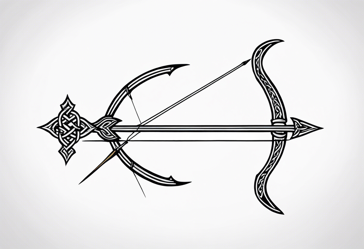 celtic bow and arrow not stretched tattoo idea