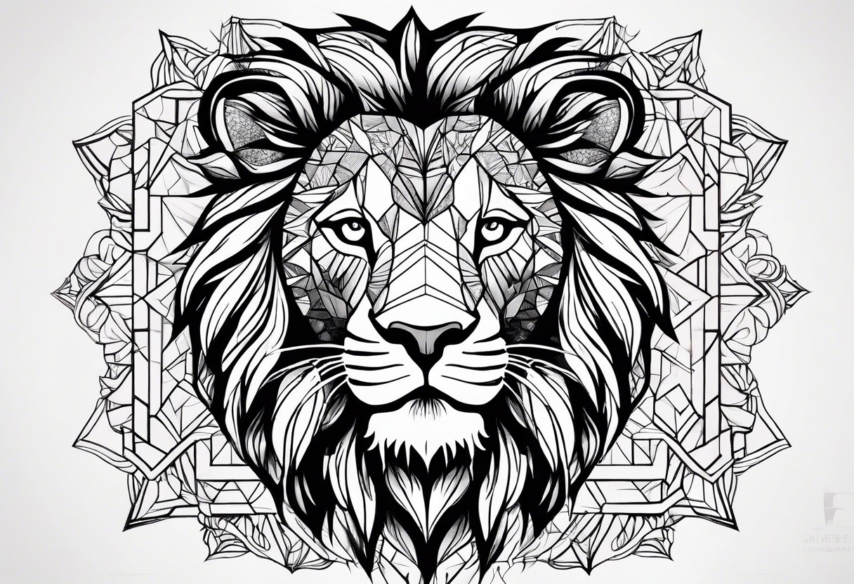 a psychedelic lion tattoo idea