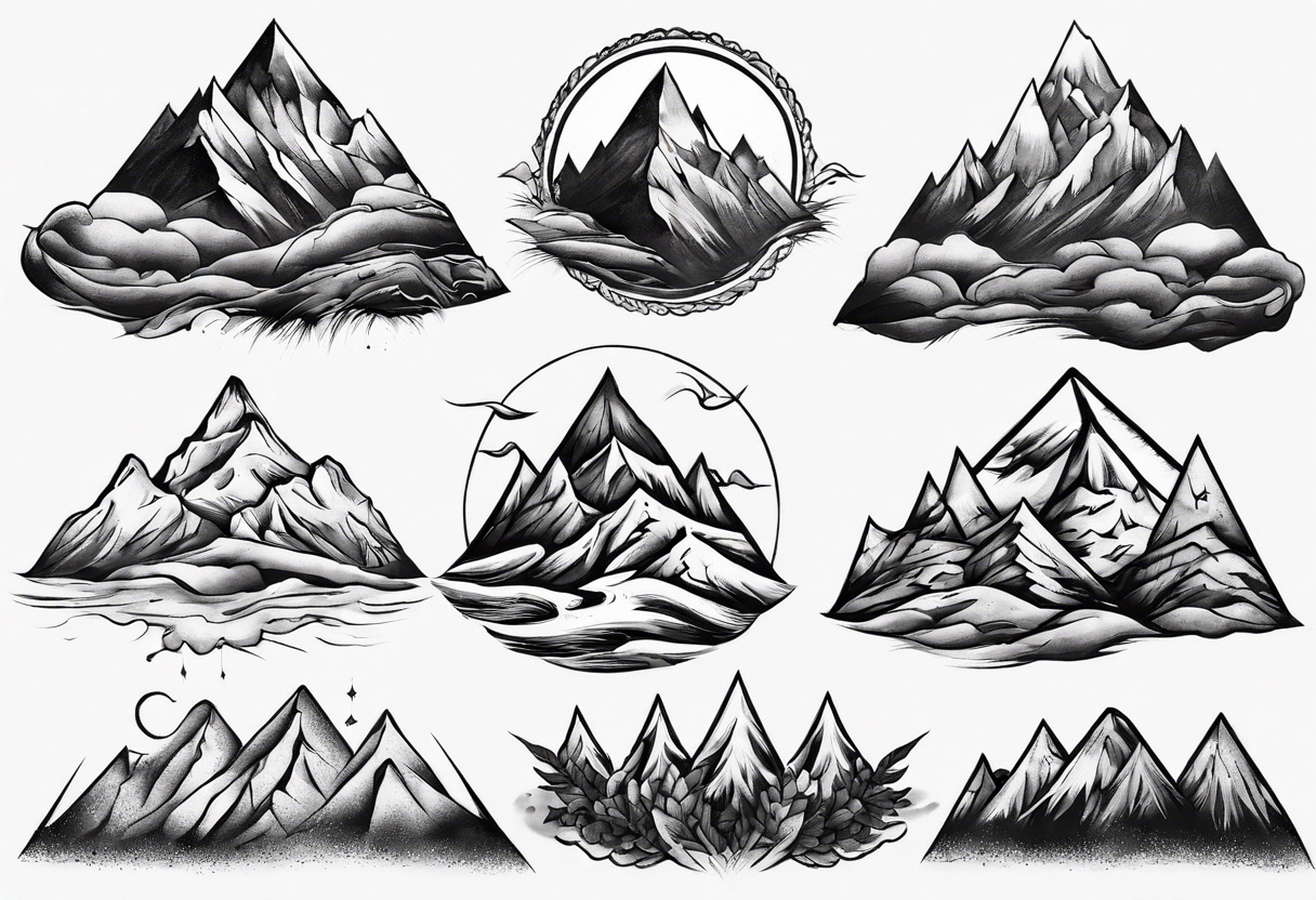 Dramatic mountains tattoo idea