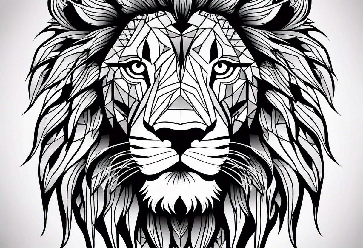 a psychedelic lion tattoo idea