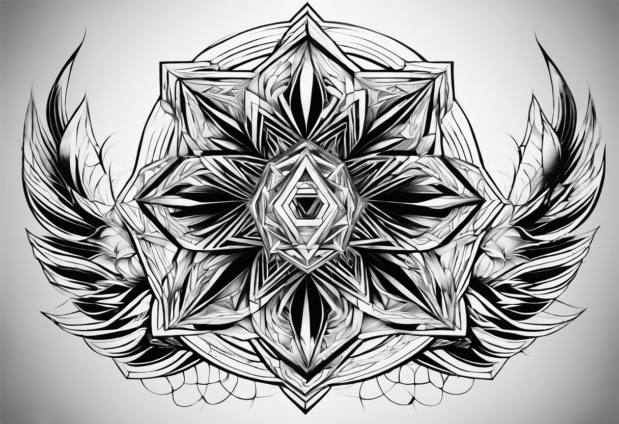 Expanding 6 sided 3D geometry tattoo idea