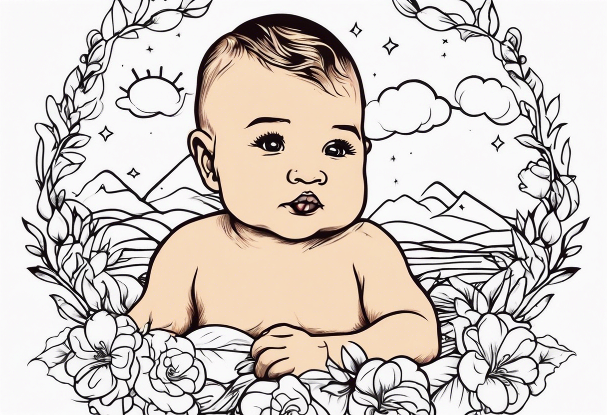 stylish baby tattoo idea