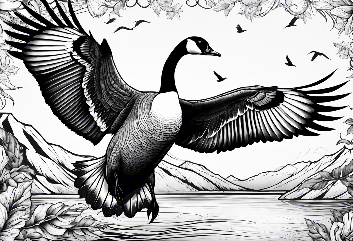 canadian goose fighting tattoo idea