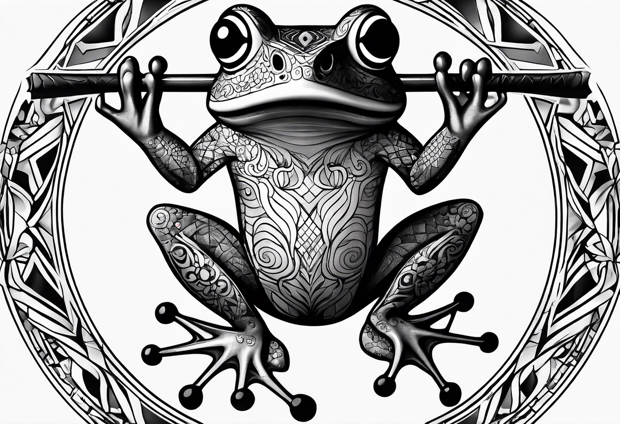 frog pogo stick tattoo idea