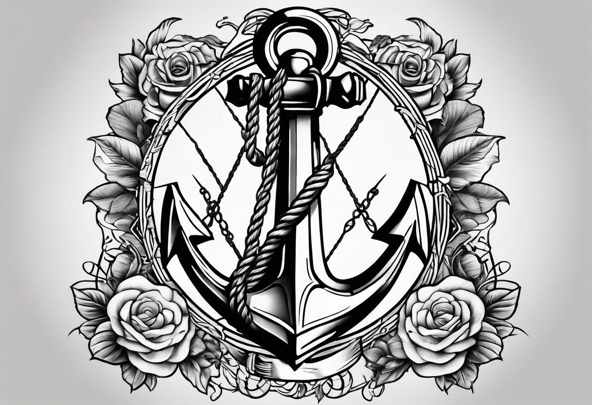 Sailor tattoo of 2 anchors crossed in the middle tattoo idea