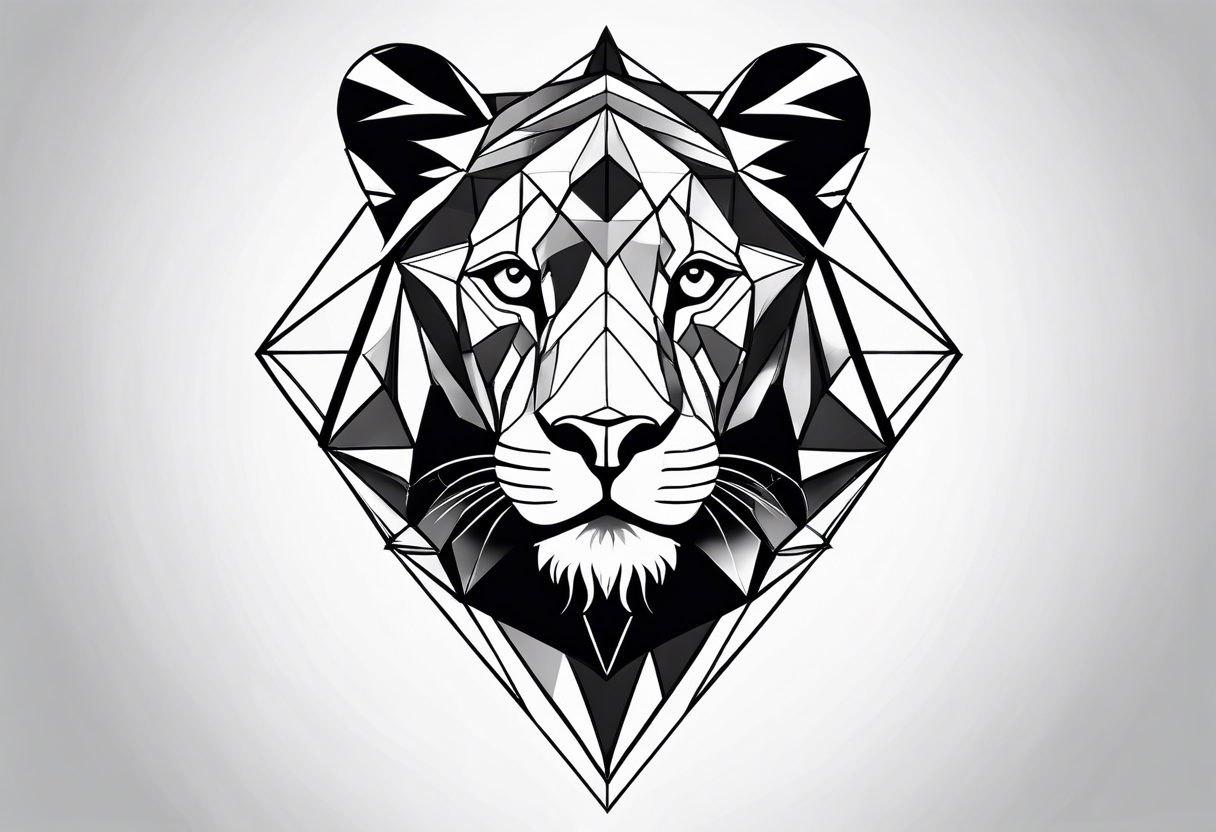 diamond in a lioness tattoo idea