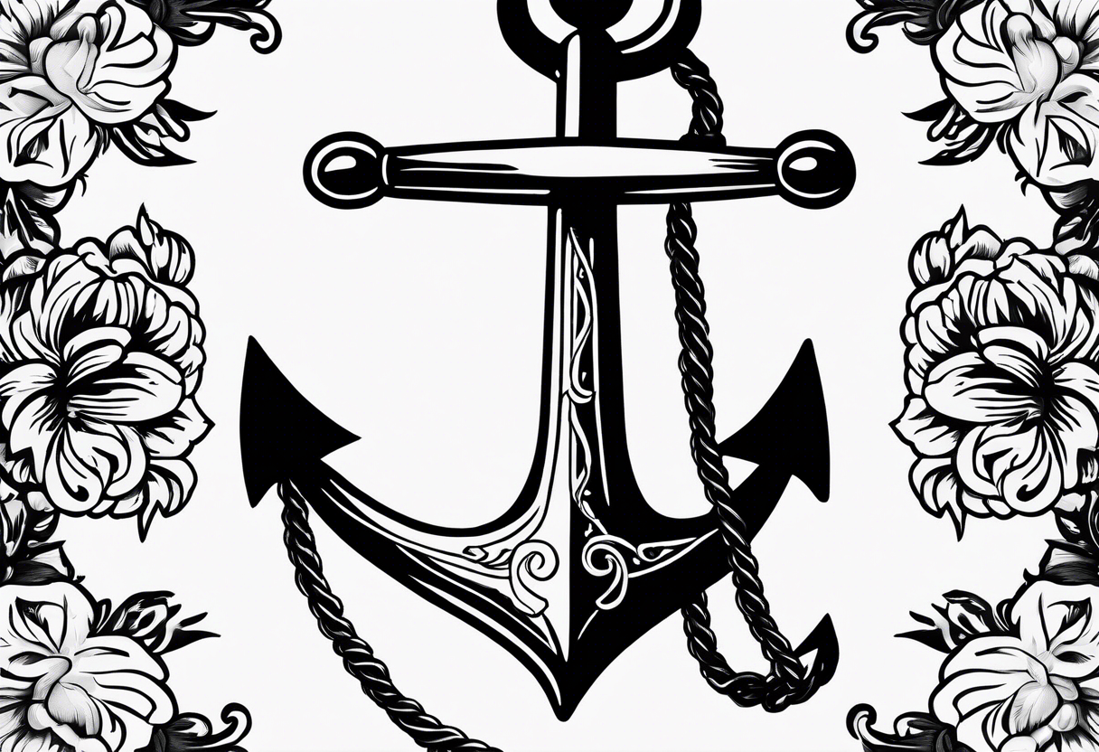 Traditional anchor tattoo idea