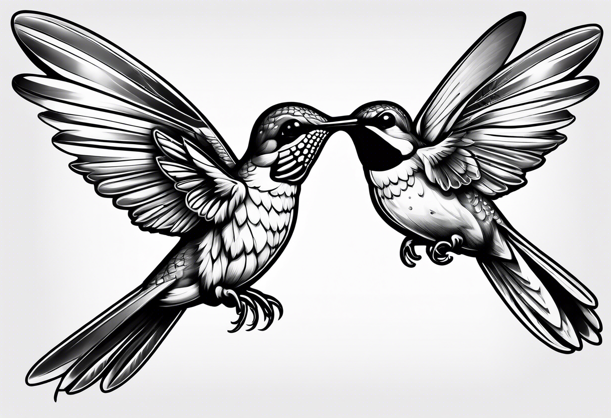 Hummingbird battling a wasp tattoo idea